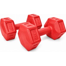 Ecgspor Spor 3 Kg Dambıl Seti Fitness Ve Ağırlık Seti Kırmızı