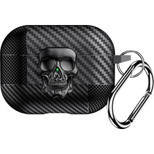 Str Store Airpods Pro 3. Nesil Uyumlu Karbon Fiber Hybrid Polymer Technology Kuru Kafa Güvenlik Kilitli Premium Kulaklık Kılıfı (Kuru Kafa)