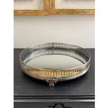 35 cm Lazer Kesim Aynalı Dekoratif Tepsi