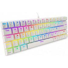 Str Store 60% Kablolu Rgb Mekanik Oyuncu Klavyesi, 62 Tuşlu Türkçe Q Beyaz
