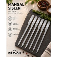 Bravon Outdoor 2mm Paslanmaz Çelik 27 cm Çöp Şiş – 6’lı Set