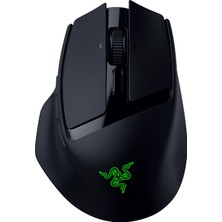Str Store Basilisk Mobile - Küçük Taşınabilir Ergonomik Kablosuz Oyun Mouse'u - Aı Prompt Master - Focus x 18K Sensör (Tri-Mode Bağlantı, 105 Saate Kadar, Mouse Switches Gen-3) Siyah