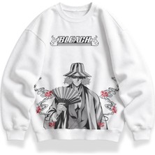 Fuddy Moda Unisex Oversize Bleach Kisuke Urahara Baskılı Anime Temalı Kapüşonsuz Sweatshirt