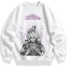 Fuddy Moda Unisex Oversize My Hero Academia Tomura Shigaraki Baskılı Anime Temalı Kapüşonsuz Sweatshirt