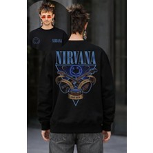 Fuddy Moda Unisex Oversize Nirvana Members Sırt Baskılı Kapüşonsuz Bisiklet Yaka Rock Band Sweatshirt