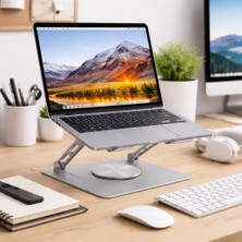 Str Store Şok Soğutma Profesyonel Dizüstü Bilgisayar Notebook Soğutucu Laptop Stand Oyuncu Laptoplarına Özel Tek Büyük Fanı Ile Hızlı Soğutma 1 Type-C Giriş 360 Derece Döner | K8