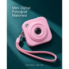Shopwave 1. Cep Boy Pembe Dijital Fotoğraf Makinesi 2,01 Inç Ekran ve Type C Şarj