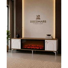 Decomars Furniture Şömineli Tv Ünitesi Roma Bluetoothlu