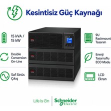Schneider Apc Easy Ups On-Line SRV15KRILRK 15 Kva / 15 Kw 230V Online Rack Tipi Kesintisiz Güç Kaynağı