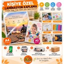 Kırtasiye Turuncu Kişiye Özel A5 Laminasyon Kaplama 14,8 x 21 cm Parlak Şeffaf Koruyucu Kaplama