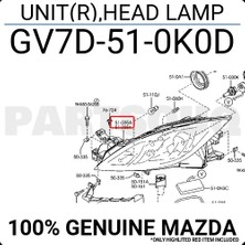 Tyc Mazda 6 Ön Far Elektrikli Motorlu Braketlı Sağ 2009-  (Oem No:  GV7D-51-0K0D)