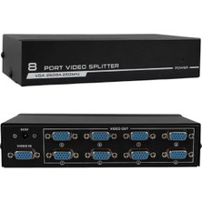 Hubrendy Sh Powermaster PM-2553 8 Port VGA Dağıtıcı Çoğaltıcı Splitter 9 Volt Adaptörlü 1920X1440 250MHZ