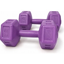 Ecgspor Spor 5 Kg Dambıl Seti 5 Kg X 2 Adet Toplam 10 Kg Ağırlık Seti Mor