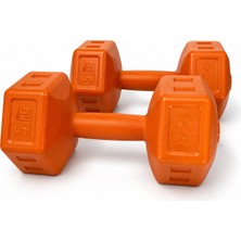 Spor 5 kg Turuncu Dambıl Seti 5 kg x 2 Adet Toplam 10 kg Ağırlık Seti