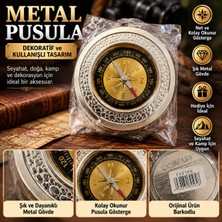 Hardwalkdekoratif Metal Pusula, Klasik Tasarım Analog Yön Bulma Pusulası, Seyahat Kamp ve Hediyelik Aksesuar