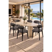 Uzm Home Sfm Serisi Mutfak Masası Takımı Bohem 6 Sandalyeli Salon Takımı
