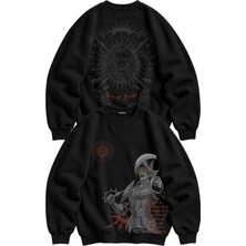 Fuddy Moda Unisex Oversize The Seven Deadly Sins Escanor Sırt Baskılı Kapüşonsuz Anime Sweatshirt