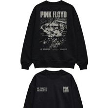 Fuddy Moda Unisex Oversize Pink Floyd At Pompei Mcmlxxıı Sırt Baskılı Kapüşonsuz Rock Band Sweatshirt