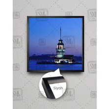 SML Tablo Istanbul Kız Kulesi Gece Manzaralı Istanbul Kare Çerçeveli Kanvas Tablo