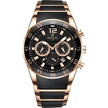 Reward Vıp Rose Gold Siyah Kasa Çelik Kordon Erkek Kol Saati