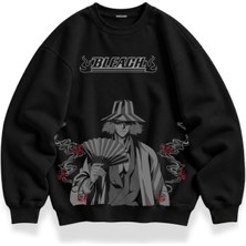 Fuddy Moda Unisex Oversize Bleach Kisuke Urahara Baskılı Anime Temalı Kapüşonsuz Sweatshirt