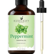 Hand Craft Blends Peppermint Essential Oil - Huge 4 Fl Oz Steam Distilled, Premium Grade For Diffuser, Aromatherapy, Skin, Massage, Candle & Soap Making Fragrance