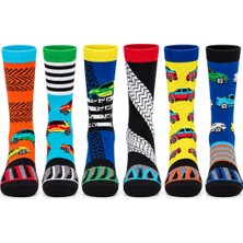 Heritage Nature Hnsocks Renkli Çorap Mafyası Araba ve Kamyon Desenli Trafik Temalı Erkek Çocuk Çorabı 30–38