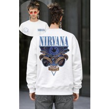 Fuddy Moda Unisex Oversize Nirvana Members Sırt Baskılı Kapüşonsuz Bisiklet Yaka Rock Band Sweatshirt