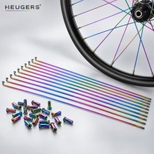 Heugers 14G Rainbow Bisiklet Jant Teli ve Tel Başı Seti (72 Adet)