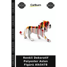 Carlburn Özel Üretim Figür Salon Ev Aksesuarı Hediyelik Renkli Dekoratif Polyester Aslan Figürü ALK5478