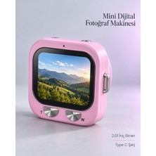 Marsilyan Günlük ve Seyahat Kullanımı Için Ekranlı Pembe Mini Dijital Kamera