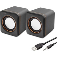 Estetik Tasarımlı 1+1 Masaüstü Hoparlör USB 3.5mm