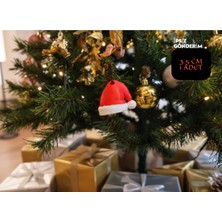 FILKORIUM3D 3.5 cm Tekli Yılbaşı Şapkası Ağaç Süsü - Yılbaşı Ağacı Noel Baba Şapka Süsü - 1 Adet