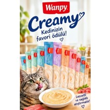Wanpy Karışık Krema Sıvı Kedi Ödül Maması 14 gr x 15 Adet Yüksek Proteinli Lezzetli Ödül
