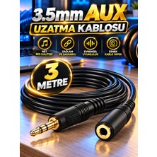3 Metre 3.5mm Ses Kulaklık Uzatma Kablosu / Telefon, Tablet Ses Aux Adaptör Jak Kablosu