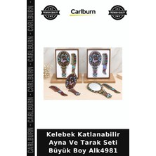 Carlburn Özel Üretim Kelebek Katlanabilir Ayna ve Tarak Seti Büyük Boy ALK4981