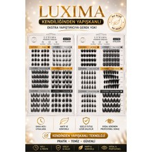 Luxima Kendinden Yapışkanlı Ipek Kirpik Seti - 400 Adet Yapıştırıcısız Hızlı Takma Tekli Kirpik 12 Farklı Model Stil