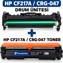 Toner Merkezi Hp Laserjet Pro CF217A / 17A / CRG-047 Çipli Ithal Muadil Siyah Toner 1.600 Sayfa + Hp CF219A / CRG-049 Muadil Drum