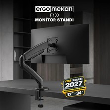 ErgoMekan F100 Pro 17-34”Monitör Standı Siyah (Maks: 10kg)