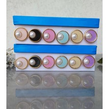 Zedhobi 12 Adet 25 Mm Renkli Özel Döküm Büyük İncili Crop Düğme