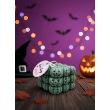Soya Wax Halloween Mum | Kabak Desenli Küp Mum | El Yapımı Dekoratif Mum | Hediyelik Sonbahar Mumu