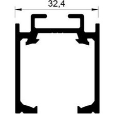 Elovias Albatur Sürme Kapı Alüminyum Üst Ray 1 Metre (150-9775-1410-1000)