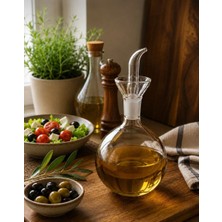 Pembelia Life 900 ml Damlatmaz Borosilikat Cam Yağdanlık Yağlık Sirkelik