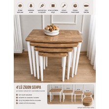 Başaran Mobilya Premium 1 .sınıf Mdf Meşe Blok Ahşap Görünümlü Mdf Üst Tabla Gürgen Lake Boyalı Ayaklar