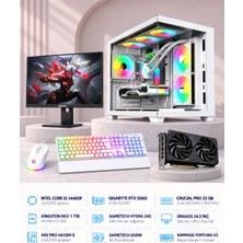 Symoon SYMOONPC0343 Oyun Bilgisayarı Intel Core I5 14400F Rtx 5060 8gb 32GB Ram 1tb SSD 240MM Sıvı Soğutma 24.5 Inç Monitör