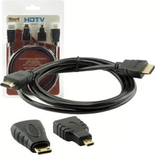 Hubrendy Sh Powermaster Hdmı Kablo 3in1 Set 1.5 Metre (Hdmı+Micro Hdmı+Mini Hdmı)