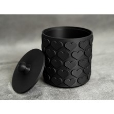Ttt 3D Baskı Kalp Desenli Kapaklı Saklama Kutusu - Iki Renkli Organizer - Siyah