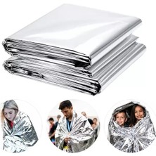 Hubrendy Sh Sunup SN-14528 130X210CM Gümüş Acil Durum Termal Ilkyardım Battaniyesi Isı Yansıtıcı Rüzgar Su Geçirmez