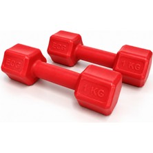 Ecgspor 1 Kg Dambıl Seti 1 Kg X 2 Adet Toplam 2 Kg Ağırlık Seti Kırmızı