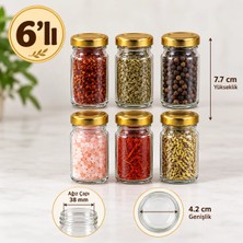 67 cc Mini Cam Kavanoz 6'lı  – Metal Kapaklı, Tekli Baharat ve Hediyelik